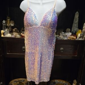 Fashion Nova Iridescent Sequin Dress